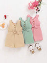 3-Piece Baby Girl Outfit – Solid Knit Camisole & Shorts Set with Headband-TotsCove