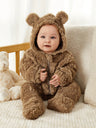 SnuggleCub™ Fleece Hooded Footie Romper | Warm Cartoon-Print for Newborn Boys & Girls-TotsCove
