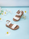 Girls’ Soft Sole Outdoor Sandals – Cute Woven Design with Hook & Loop Strap-TotsCove
