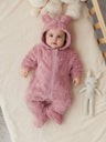SnuggleCub™ Fleece Hooded Footie Romper | Warm Cartoon-Print for Newborn Boys & Girls-TotsCove