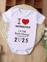 Little Cove™ Baby Boy Red Heart Romper – Short Sleeve Bodysuit with Letter Print-TotsCove