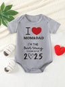 Little Cove™ Baby Boy Red Heart Romper – Short Sleeve Bodysuit with Letter Print-TotsCove