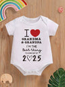 Little Cove™ Baby Boy Red Heart Romper – Short Sleeve Bodysuit with Letter Print-TotsCove