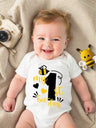 Little Cove™ Baby Boy Red Heart Romper – Short Sleeve Bodysuit with Letter Print-TotsCove