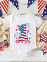 Little Cove™ Baby Boy Red Heart Romper – Short Sleeve Bodysuit with Letter Print-TotsCove