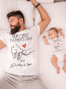 Little Cove™ Baby Boy Red Heart Romper – Short Sleeve Bodysuit with Letter Print-TotsCove