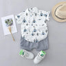 Children's Summer Cotton Shirt and Shorts Set - 2pc with Fun Triangle Print-TotsCove